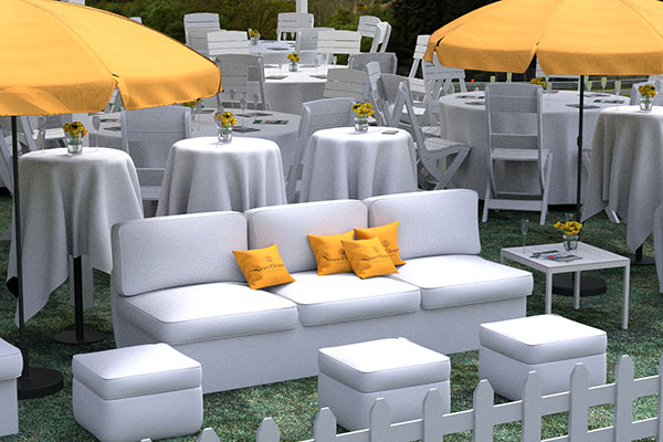 3d rendering of a vip lounge