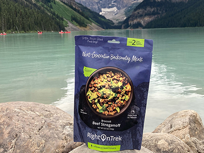 RightOnTrek freeze-dried meal packaging design and print production