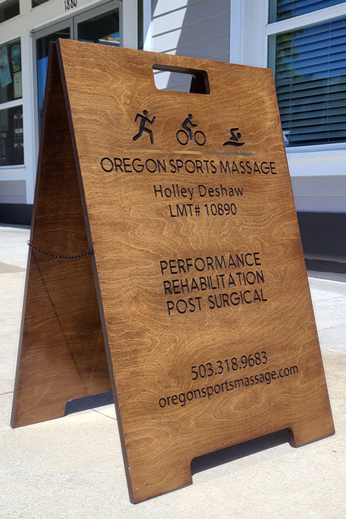 Walnut A-Frame Sign